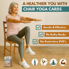Chair Yoga Seniors over 60 70 Exercise Cards Videos Workout Plan Includes Weight
