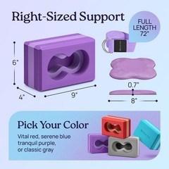 DeepZen® Yoga Blocks Wrist Support Yoga Blocks 2 Pack with Knee Pads and Stra…