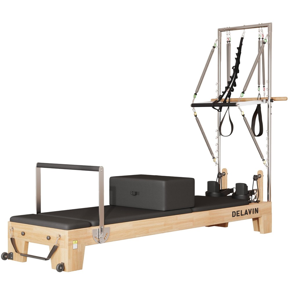 Pilates Reformer for Home Gym Solid Wood Pilates Reformer Machine with Springs
