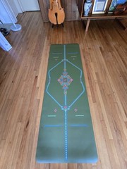 Liforme XL Yoga Mat Olive Green Mindful Garden w/ Travel Bag Used Once