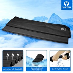 Sukeen [4 Pack Cooling Towel (40″x12″), Soft Breathable 40″ x 12″, Black
