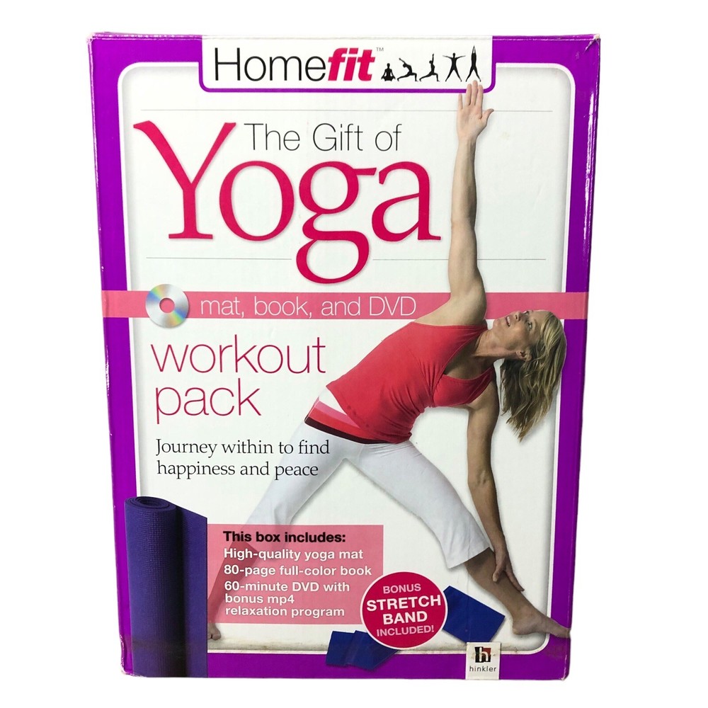Home Fit THE GIFT OF YOGA Workout Pack Mat DVD BOOK Stretch Band – NEW! Open Box