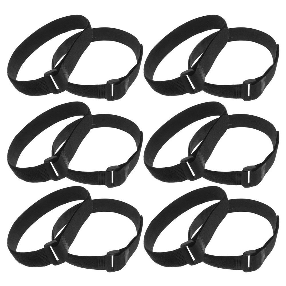 12Pcs Yoga Mat Bands Nylon Adjustable Straps Durable Black for Home Practice