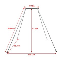 Portable Aerial Stand Yoga Swing Bar w/39Ft White Aerial Silk 551lbs Yoga Frame