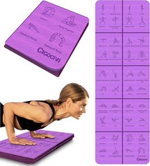 Foldable Thick Yoga Mat with Instructional Poses – Non-slip 8mm Thicken Exercise