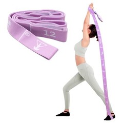 12 Loops Extra Long Yoga Stretching Band for Adults and Tall People, Purple