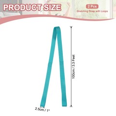 2 Pack 3.3ft Stretch Strap with Loops Cheerleading Stunt Yoga Strap, Blue