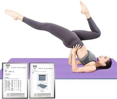 Durable Extra Thick Yoga Mat – 72″ x 32″ Eco-Friendly TPE – 1/2″ Thickness