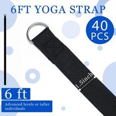 24 Pcs Yoga Strap Stretching Pilates Exercise Adjustable Straps 6 ft Non Elas…