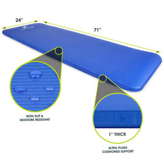 All Purpose Blue 71 In. L X 24 In. W X 1 In. T Extra Thick Yoga and Pilates Exer