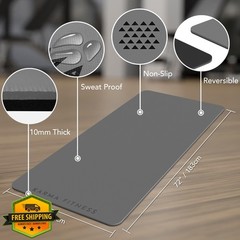 Karma Fitness 72″x32″ Grey Exercise Mat