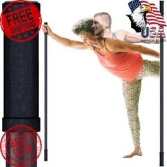OneTopTwo 5ft Yoga Stick Bamboo Non-Slip Handle Soft Black