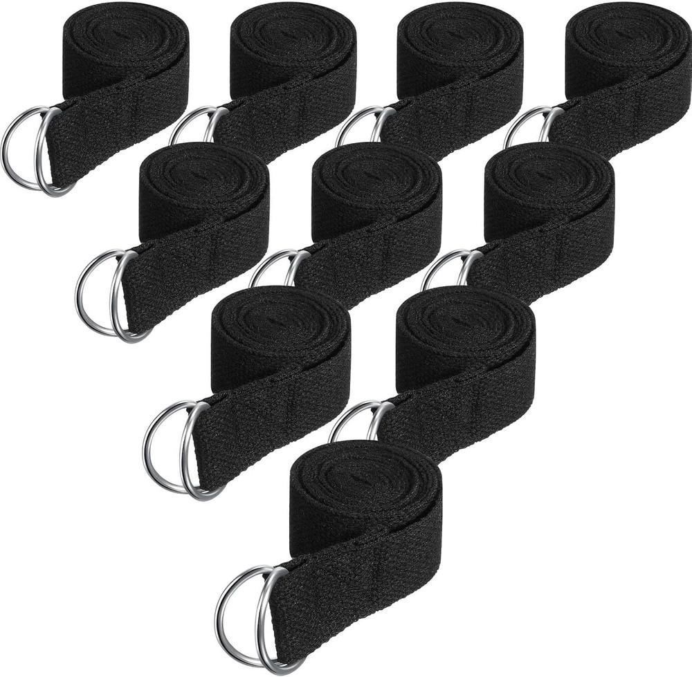 Jerify Yoga Strap for Stretching Bulk 6Ft Exercise Stretch Band with Metal D Rin
