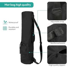 Yoga Mat Bag – Crossbody Gym Bag for Women & Men, Waterproof 29.5 Inch Black