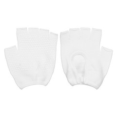 Yoga Gloves, Non Slip Fingerless Pilates Gloves, White
