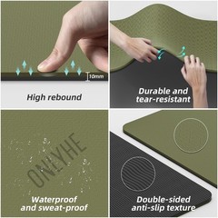Yoga Mat Thick(10mm) Exercise Mat Non Slip Anti-tear,72″x35″ Extra Large Pila…