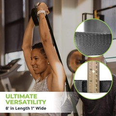 Gradient Fitness Stretching Strap for 12 Count (Pack of 1), Black/Grey