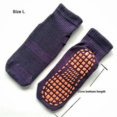 Non Slip Trampoline Socks, Anti Skid 6-9 Years Black, Dark Purple, Purple, Pink