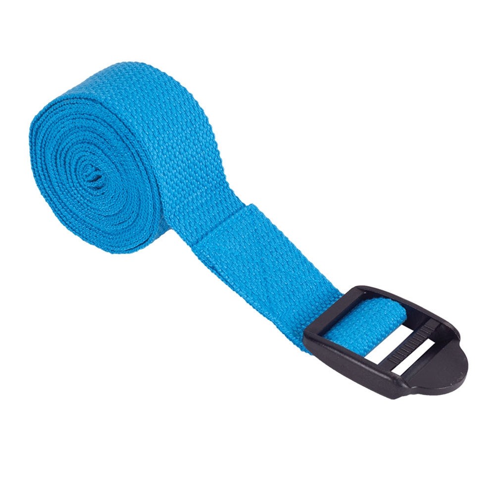 Power Systems 6ft Yoga Strap Adjustable Cotton Stretch Band PVC Buckle – Blue