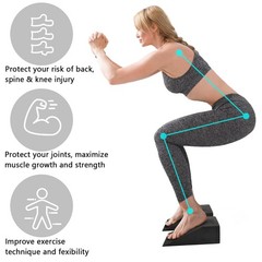 Yesland 2 Pcs Yoga Foam Squat Wedge Blocks, Professional Ramp for Black