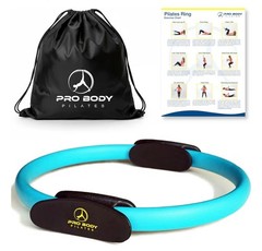 Pro Body Pilates Ring Circle Exercise Fitness Resistance Ring w/ Carry Bag