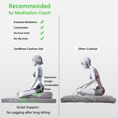 ZenBless Zafu and Zabuton Meditation Cushion Set,Yoga Meditation Floor Pillow…