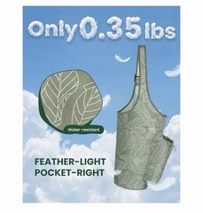 Beautiful Green Leaf Print Yoga Mat Bag Carrier, Adjustable Strap, 2 Pockets