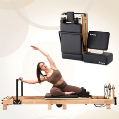 Pilates Reformer, 92″ Wooden Pilates Reformer Machine with Springs, Pilates Mac