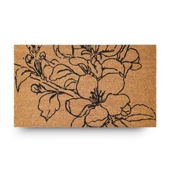 Kera Flowers Doormat with Coconut Fibres, Stain Resistant Carpet for Rec…