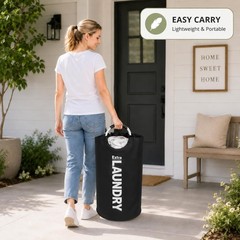 90L Laundry Basket with 8 Steel Rivets Reinforced Handles Waterproof 600D Oxf…