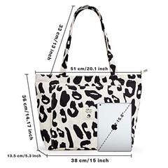 Yoga Bags for Women with Yoga Mats Bags Carrier Carryall Canvas Tote leopard