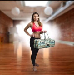Yogi Path Yoga Mat and Gym Bag – Patterned Duffle Bag with Zipper and Pocket