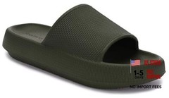 Pillow Slippers for Women and Men Non Slip 7.5-8.5 Women/6-7 Men Army Green