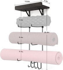 Yoga Mat Holder Accessories Wall Mount Organizer Storage Decor Foam Roller an…