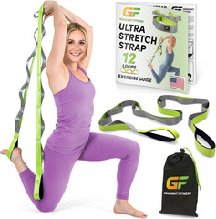 Stretching Strap for Physical Therapy, 12 Multi-Loop Stretch Strap 1.5″ W X 8′ L
