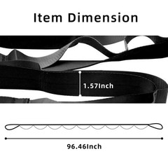 SANKUU Yoga Straps Stretching Strap with 12 Loops Workout Poster, Black+Grey
