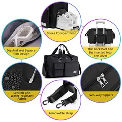 FIORETTO Women’s Gym Duffle Bag with Shoes Compartment, 30L Capacity, Ideal f…