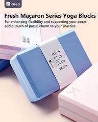 Yoga Block, High Density EVA Foam Blocks for Yoga, Pilates, 2-Pack-Light Blue