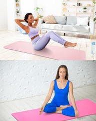 2 Pack Yoga Mats (72×24) 3/8 Inch Thick Exercise Yoga Mat for Home Workout wi…