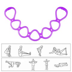 7 Ring Stretch Resistance Exercise Band, Workout Bands Yoga Stretching for Ho…