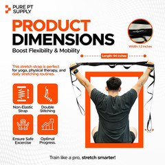 Pure PT Stretching Strap with 10 Loops – Non-Elastic – Physical Therapist-Approv