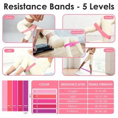 16 PCS Pink Pilates Ring and Ball Set for Women with 15″ Magic Circle,