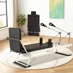 Foldable Pilates Reformer Jump Boards Springs & Cords Adjustable Resistance Home