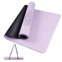 Professional Non Slip PU Yoga Mat with Carrying Strap & Alignment Line, 72″x2…