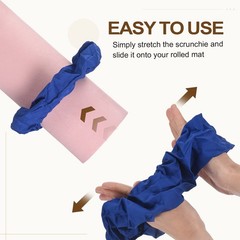 Yoga Mat Scrunchy, Yoga Mat Strap Band 2 Pcs & Cotton & Blue