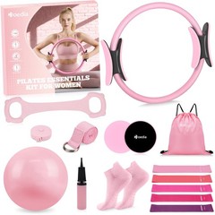 Pilates Kit for Women, Pilates Equipment Ring and Ball Set with Resistance Ba…