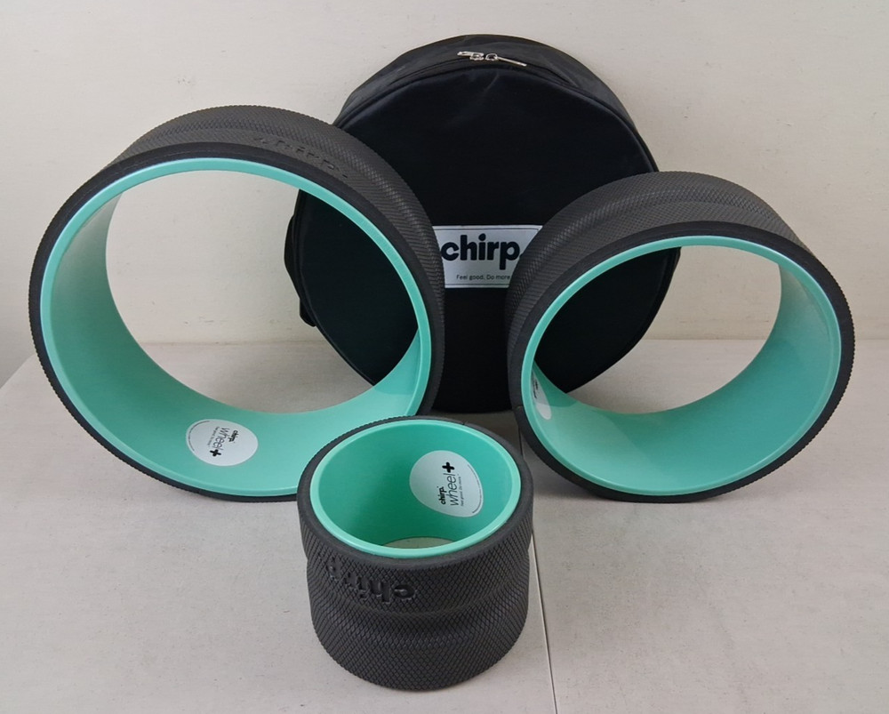 Chirp Wheel + Plus Set of 3 Foam Rollers 12, 10, 6, Back Neck Relief with Bag