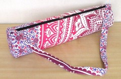 Indian Pink New Ombre Mandala Bag With Shoulder Strap Yoga Mat Carrier Yoga Bags