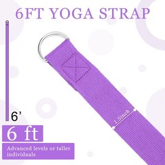 24 Pcs Yoga Strap Stretching Pilates Exercise Adjustable Straps 6 ft Non Elas…