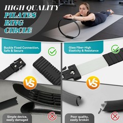 SUBCULTUREPICK Pilates Ring, Silicone Magic Rings, Lightweight Black